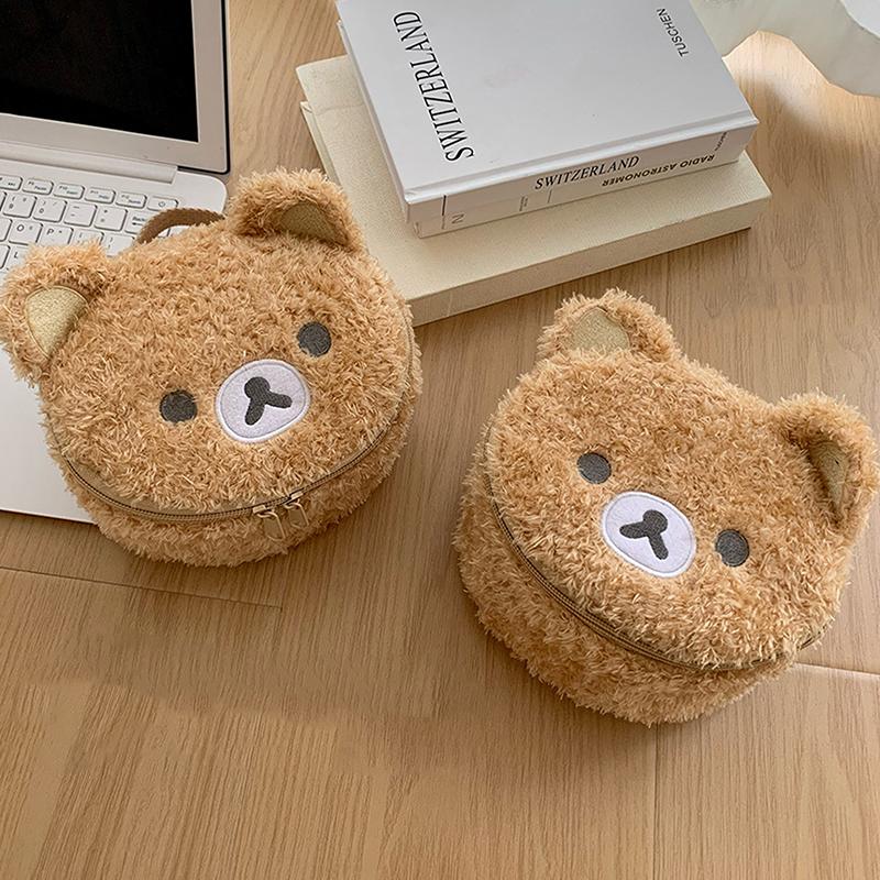 Kawaii Cartoon Cute Little Bear Makeup Bag Portable Storage Bag Simple Creative Toilet Bag Large Capacity Cosmetic Bag