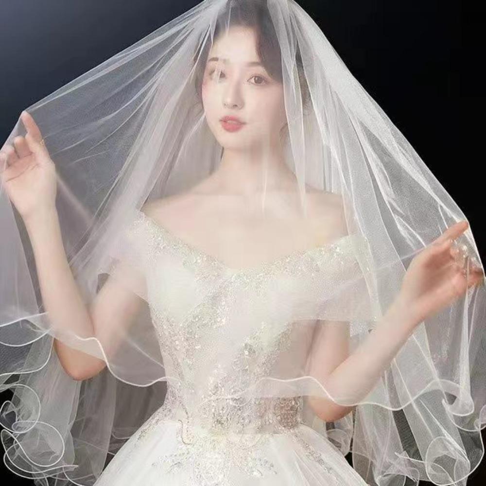 Двухслойные свадебные фаты короткая марля на голову невесты новая свадебная фата аксессуары для невесты