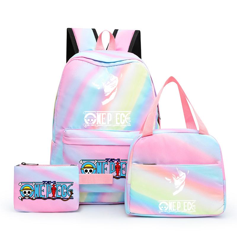 3 шт./компл. аниме цельный рюкзак большой емкости кавайный рюкзак с ланчем сумка пенал для девочки мальчика подростка школьная сумка дорожная сумка рюкзак