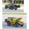 1:32-масштабный Jeeps Wrangler Rubicon 1941, модель игрушечного автомобиля, автомобиль с высокой имитацией, звуком и светом, коллекция внедорожных сплавов, игрушечный автомобиль для детей
