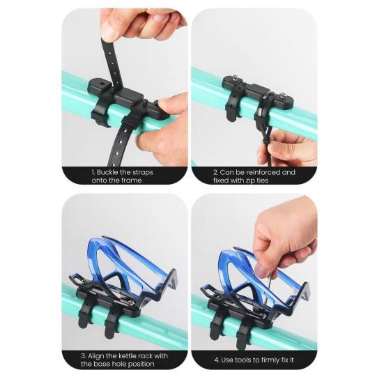 Bicycle Water Bottle Holder Adapter Adjustable Mountain Road Bike Handlebar Seatpost Tube Frame Mount Beverage Bottle Cage Mounting Base