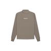 Fear of God Essentials SS22 Desert Taupe Logo Embossed High-Neck Fleece Pullover Men Sweatshirt FOG-SS22-093