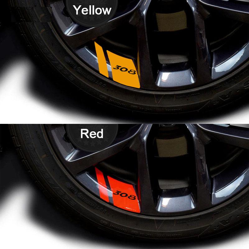 6 шт. Наклейка на колесо автомобиля для Peugeot 3008 5008 2008 106 107 108 205 206 207 208 RCZ 306 307 308 508 406 407 408 4007