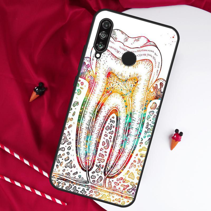 Чехол для Huawei Nova Y61 Y91 Y73 Y72 Y90 Y70 Y60 12s 12i 11i 8i 9 10 SE P60 P30 Pro P40 Lite с рисунком зуба