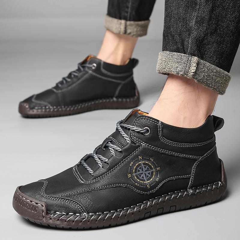 Высокие мужские кожаные повседневные кроссовки Модные кроссовки Zapatillas Hombre Весна Осень Мужская уличная обувь Ботинки Большой размер 48 9959