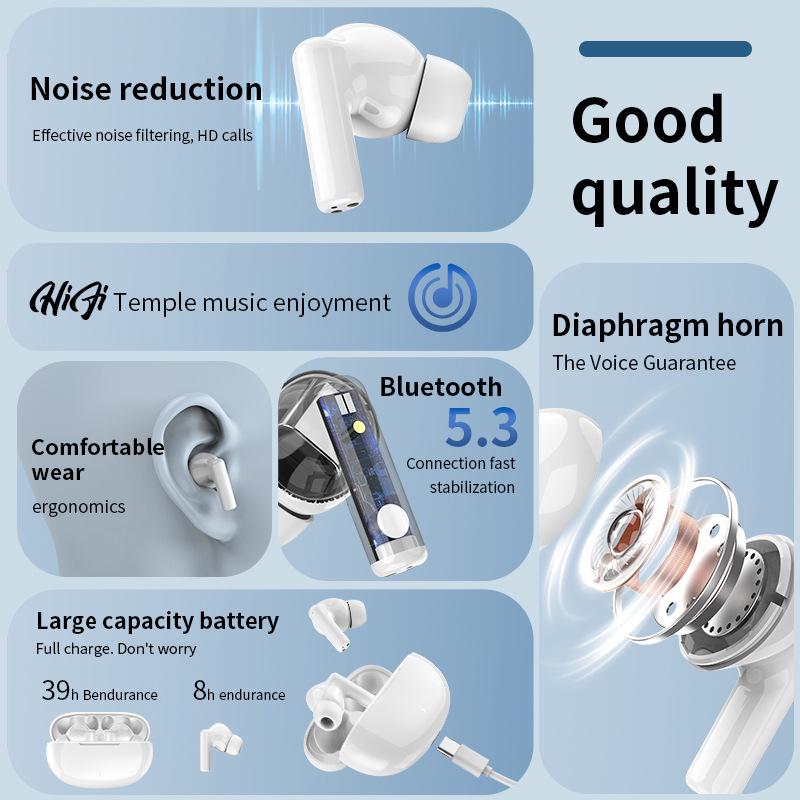 J20 Bluetooth 5.3 TWS Спортивные наушники-вкладыши: Высококачественные беспроводные сенсорные наушники-гарнитура (двухушные)