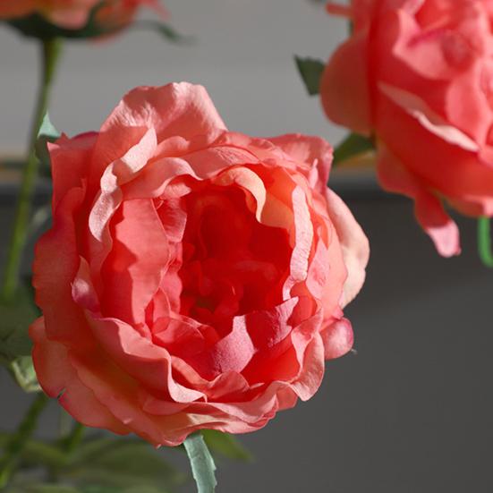 Artificial Rose Flower Fake Real Touch Rose with Stem Big Bloom Rose Branches for Wedding Bouquet Party Valentine's Day Floral