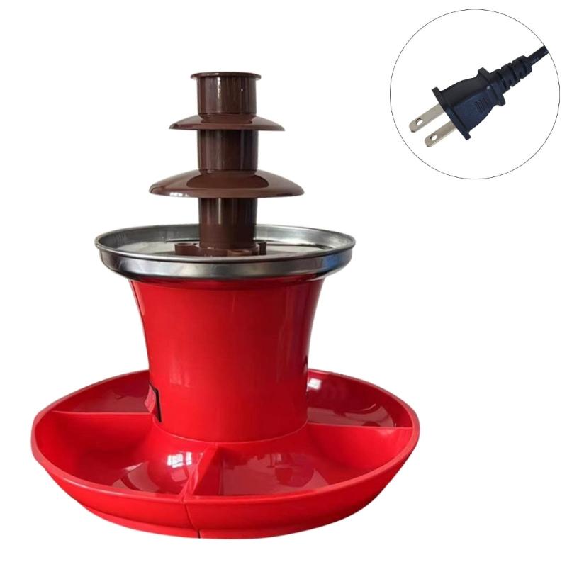 Multipurpose Chocolate Fountain Maker 3 Layer Electric Chocolate Fondue Fountain for Candy Melting And Cheese Dipping