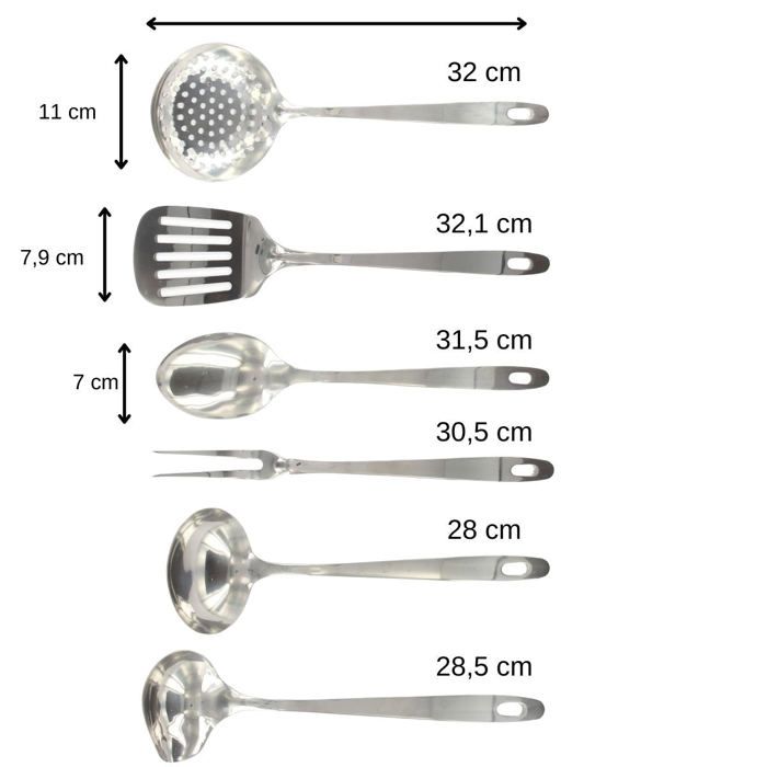 Ensemble ustensiles de cuisine 6 pièces - FACKELMANN - Oxford - Inox