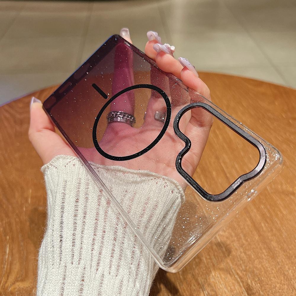 KEYSION Роскошный градиентный блестящий магнитный чехол для телефона для Samsung S22 S23 S25 Ultra S25+ Edge S24 FE Беспроводная зарядка Противоударный чехол