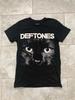 Deftones Футболка с принтом кота с коротким рукавом Черный 90-е NH8978