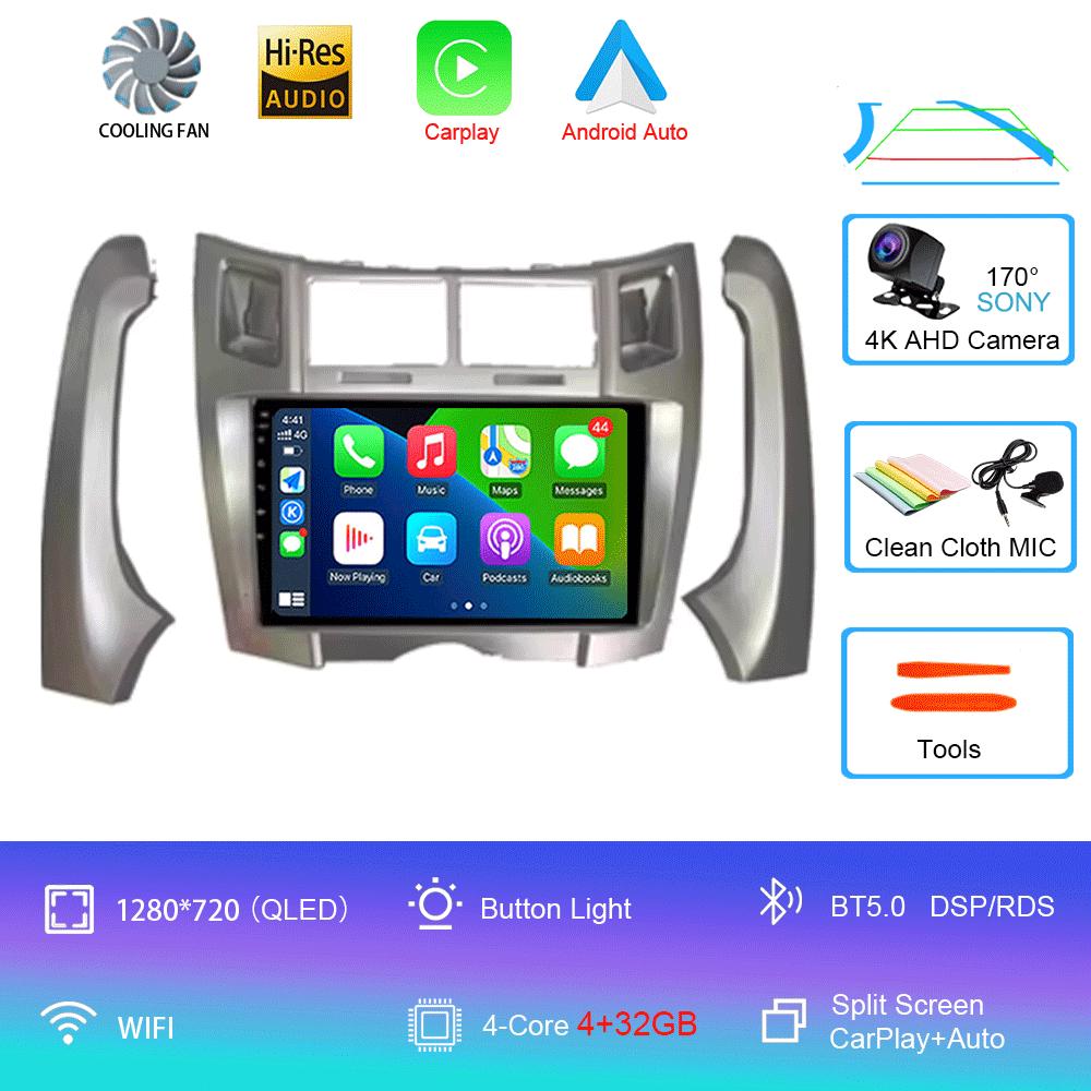 Для Toyota Yaris Vizi 2005 2006 2007 - 2012 Carplay Автомобильный мультимедийный плеер Радио XP90 Автомобильное радио Android 14 Авто GPS-навигатор