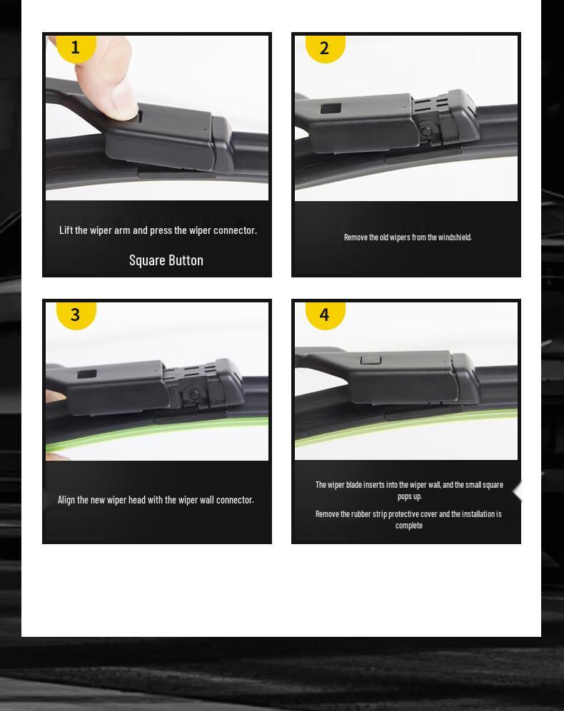 Безкаркасная бесшумная резиновая полоска стеклоочистителя для Peugeot 308 (Модель 2008-2019 гг.)