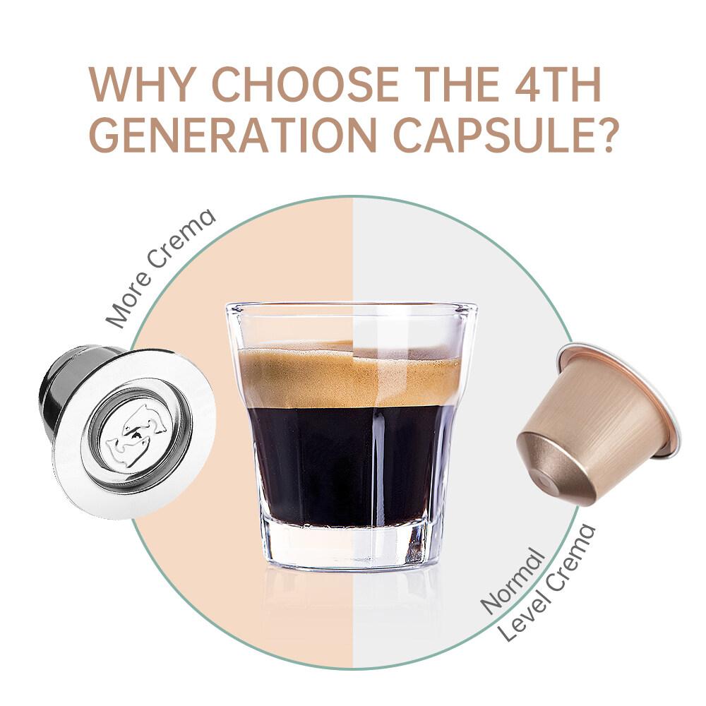 i Cafilas [NESC03] Многоразовый капсульный фильтр для кофе, чашки для приготовления крема из нержавеющей стали, стручки, тамперная основа для Nespresso Inissia, Essenza, Philips LOR Barista