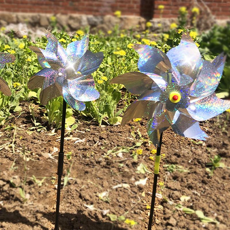 1/10 шт., фермерский серебряный лазерный отпугиватель птиц, вертушки, вращающаяся ветряная мельница, декор для газона, отпугиватель птиц для сада