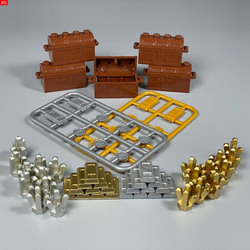 Нетоксичные Кубики Moc Утварь Слиток Монета Доллара Деньги Золото Серебро Окрашенное Золотом Драгоценный Камень Шкатулка 99563 Строительные Блоки Детские Игрушки