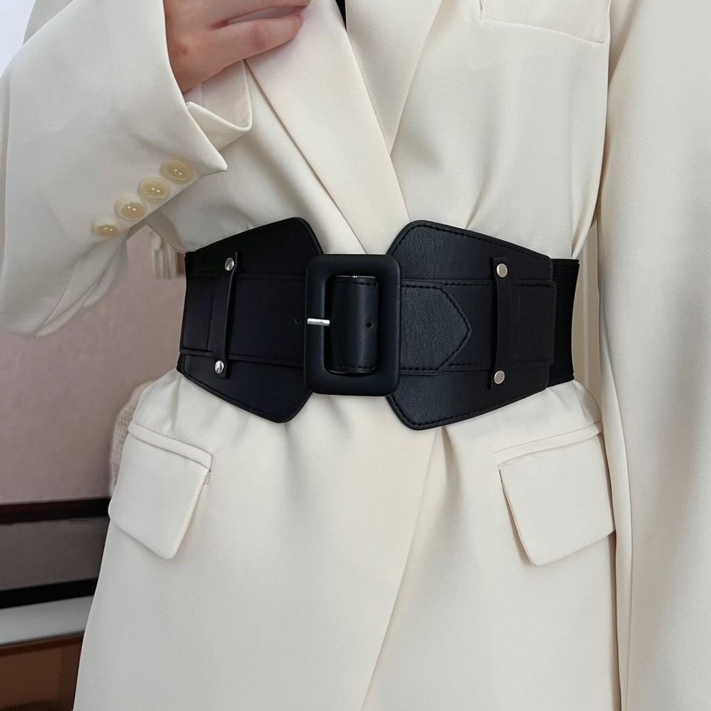 Шикарный широкий эластичный пояс для женщин из мягкой искусственной кожи, универсальный модный аксессуар