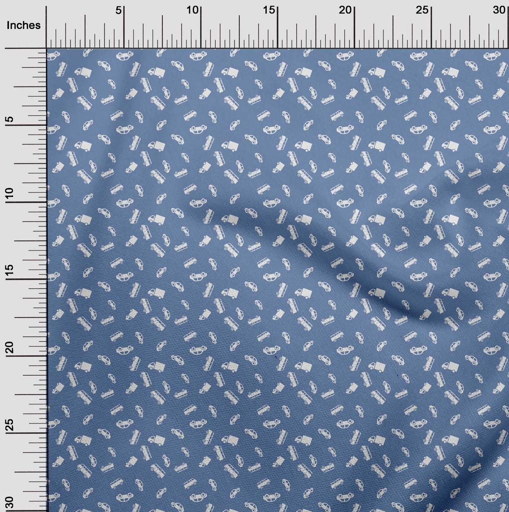 oneOone Cotton Flex Blue Fabric Car Fabric For Sewing Printed Craft Fabric By The Yard 40 Inch