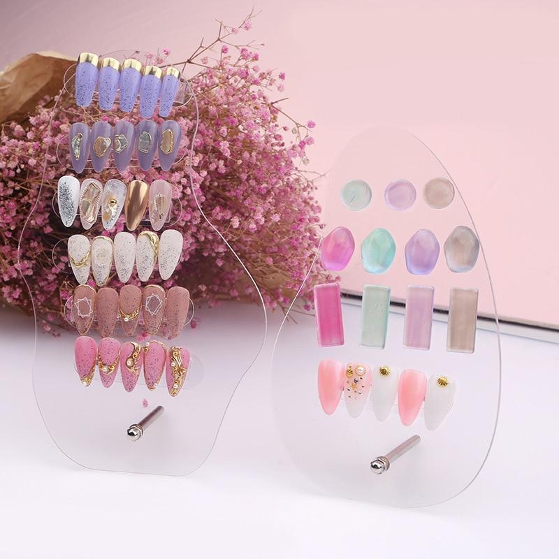 1Pc Irregular Acrylic Nail Art False Tips Display Board Japanese Style Nail Gel Polish Showing Shelf Display Stand Manicure Tool