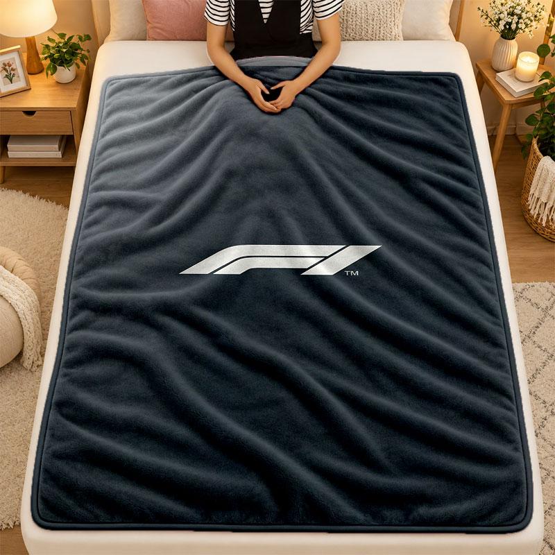 Flannel BlanketF1 Warm Soft Throw Blanket for Indoor Sofa Bed Living Room Use
