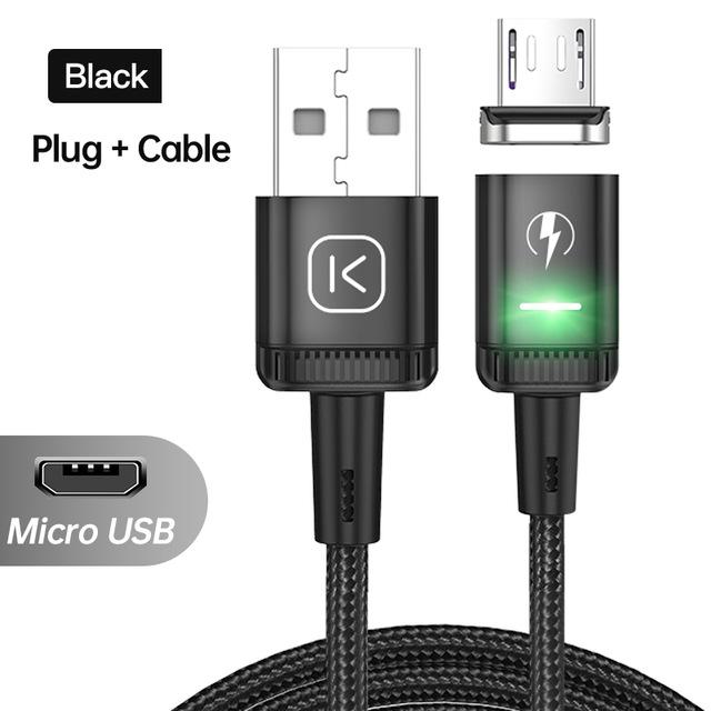 Kuulaa Магнитный USB-кабель для быстрой зарядки, кабель Micro Type C, магнитное зарядное устройство, провод для зарядки данных, кабель для мобильного телефона, шнур для iPhone 8 X 7, samsung xiaomi 9