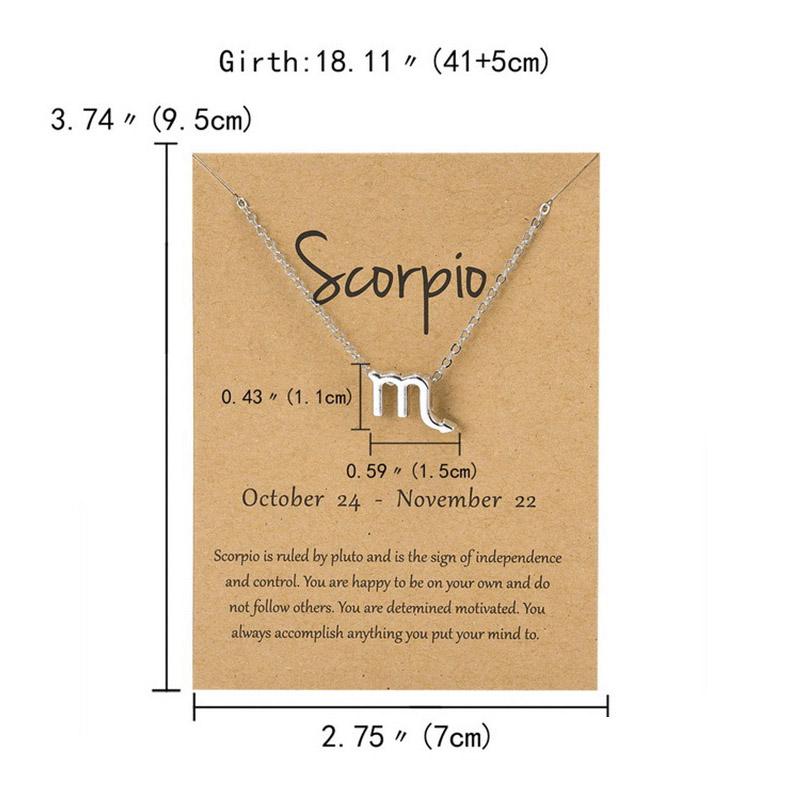 12 Созвездие Двухцветный Знак Зодиака Скорпион Ожерелье Подвеска Лев Подвески Ювелирные Изделия Подарки Ювелирные Изделия Колье Овен Рак
