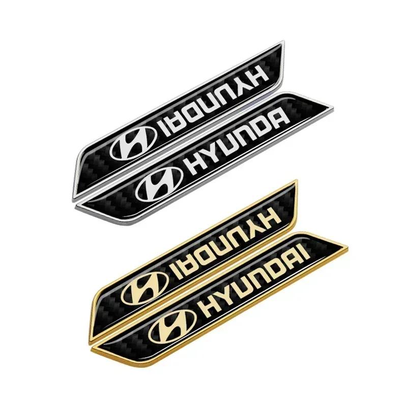 2pcs Emblem Stickers Car Fender Side Badge Logo Decals for Hyundai Kona IX35 Elantra Tucson I20 I30 I10 I40 Accent Sonata Azera MM7