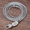 1.5MM New 100% Real S925 Pure Silver Jewelry Retro Thai Trendy Personality Vajra Buckle Bamboo Necklace Men and Women