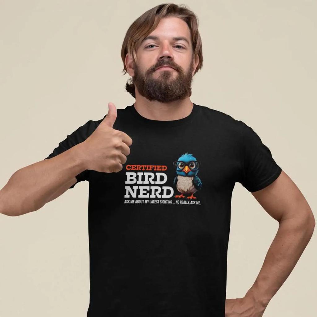 Bird Nerd T Shirt Funny Birdwatcher Nature Lover Vintage Washed Soft Stretched Designer Clothes Homme Casual