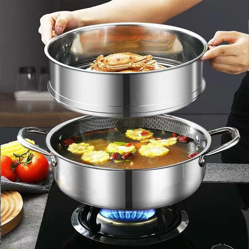 410 Нержавеющая сталь Кастрюля для супа Сковорода Вок Сковорода с сотовым дном Антипригарное покрытие Индукционная плита Газовая плита Сковорода общего назначения 28/30 см