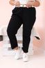 Spodnie Damskie Bawełniane Plus Size Z Paskiem Czarne 6Xl