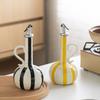 Nordic Style Ceramic Oil Bottle Hand-drawn Stripes Olive Oil Jug  Cooking Equipment