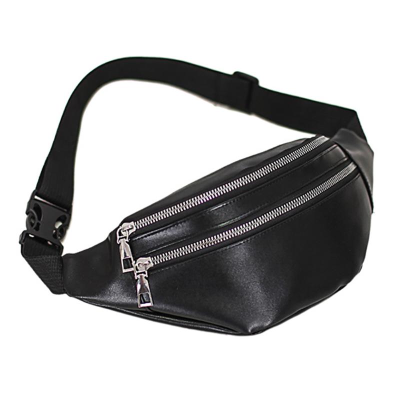 New PU Leather Women Waist Packs Waterproof Shoulder Bag Fanny Pack Belt Money Purse Fashion Chest Bag Clutch
