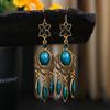 Ethnic Vintage Dangle Earrings for Women Tassel Waterdrop Earring Wedding Festival Jewelry Accessories
