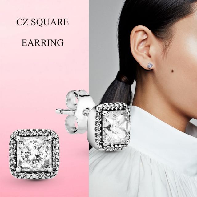 925 Серебряные серьги-гвоздики Женские модные серьги-гвоздики Ювелирные изделия