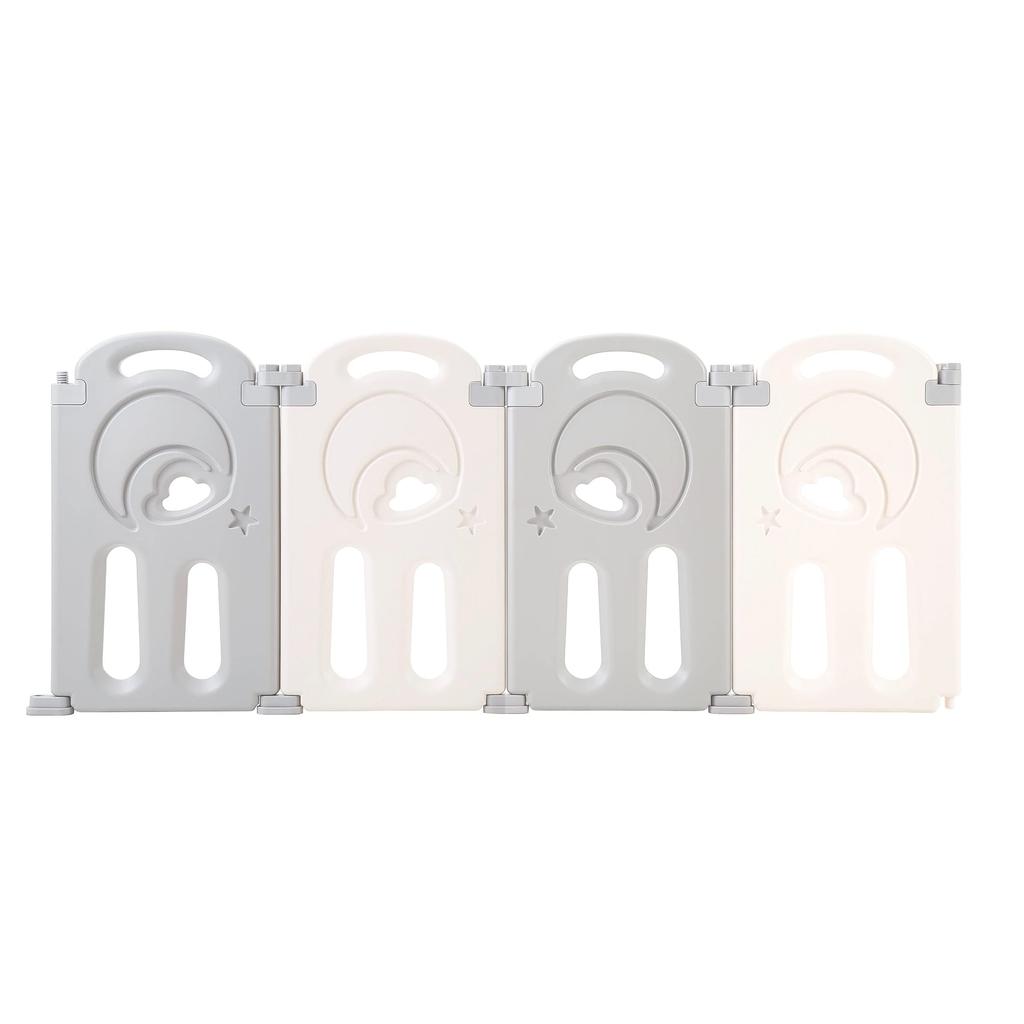 Fortella Cloud Castle Манеж складной с панелью для игрушек и набором из 4 панелей расширения для малышей Белая доска, подарок,