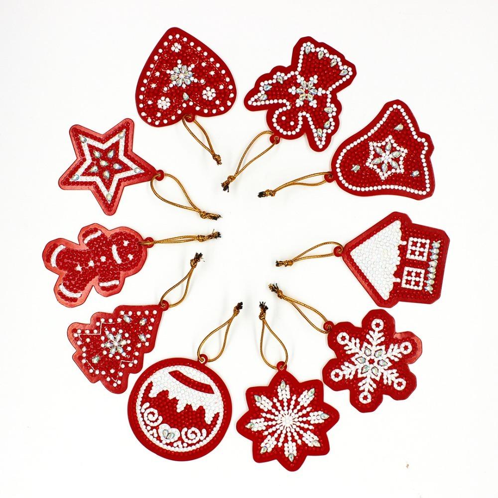 10 PCS DIY Craft Christmas Tree Pendant Xmas Bell Bag Charm Handmade Hanging Ornament Home Decor