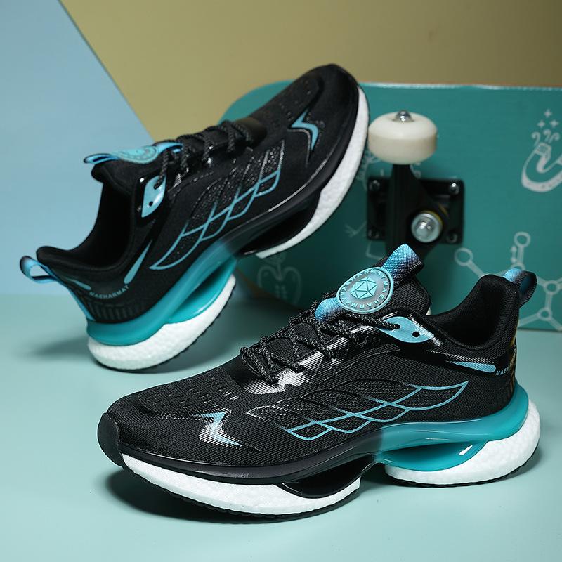 Fashion Hot Sale Mens Sports Shoes Low Cut Lightweight Bouncy Sole Breathable Mesh Running Sneakers