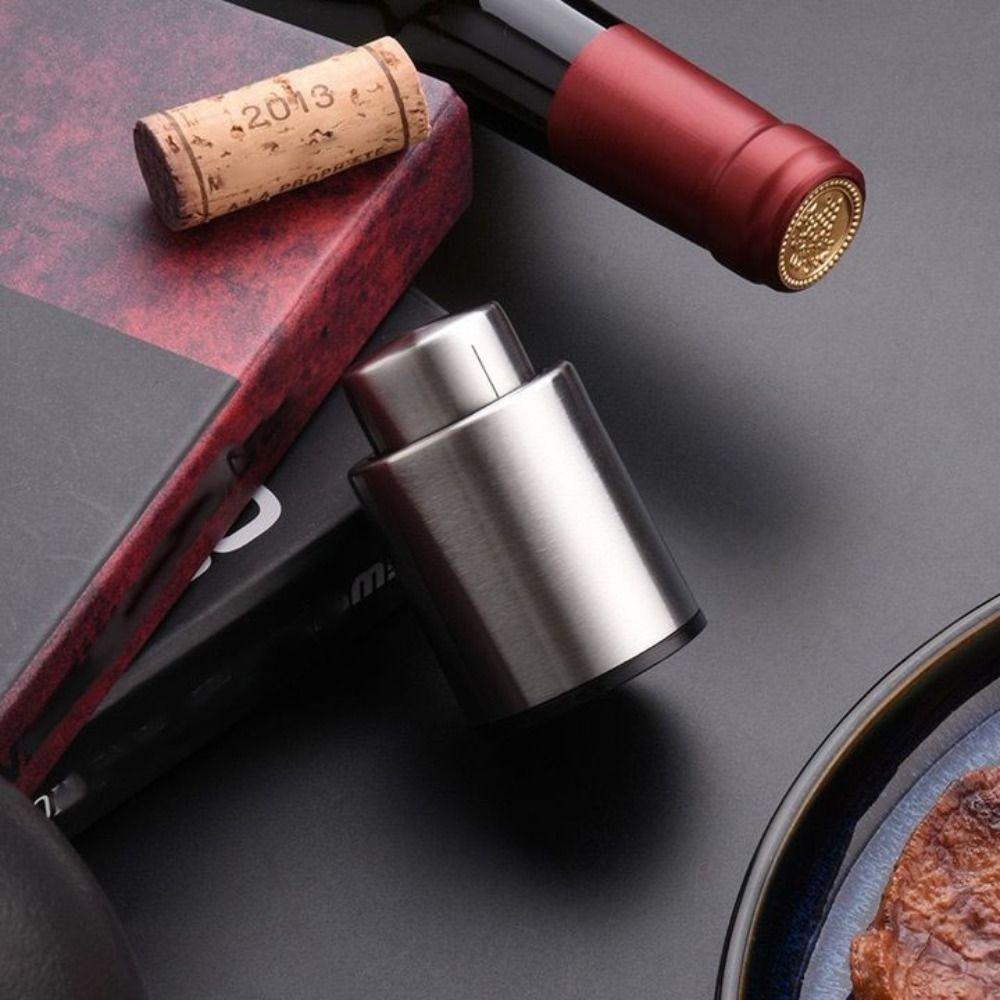 Stainless Steel Wine Bottle Stoppers Press Type Wine Corks High-end Wine Preserver  Home