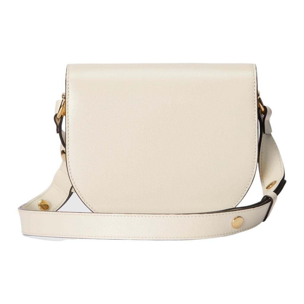 Gucci Horsebit 1955 Золотой Тон Регулируемый Плечевой Ремень Кожаная Мини Сумка Женские Сумки Белый 760191-1AAQD-9022