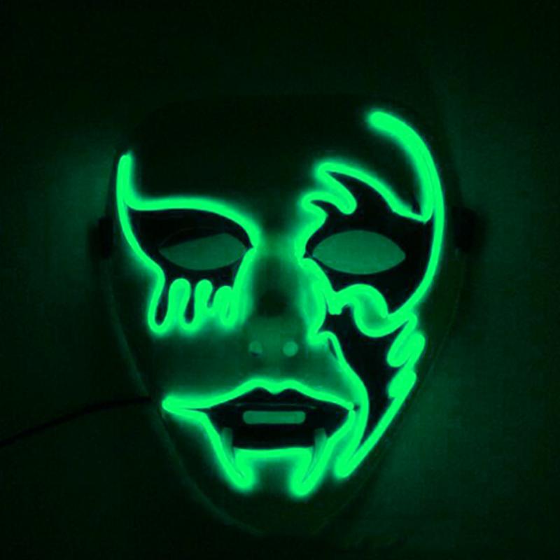 Halloween Killer Cosplay Mask Ghosts Dance Scary Costumes Dexoration Glow Up Creepy Mask Thriller LED Mask Devil Mask For Men