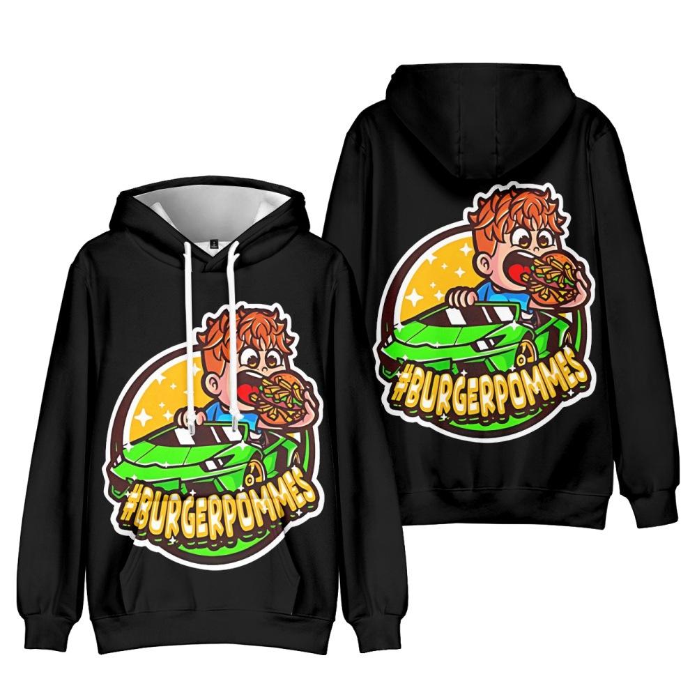 8 цветов, новая мода, Burgerpommes ICrimax Print, одежда, уличная одежда, женские и мужские толстовки с капюшоном, модные пуловеры с длинным рукавом и капюшоном