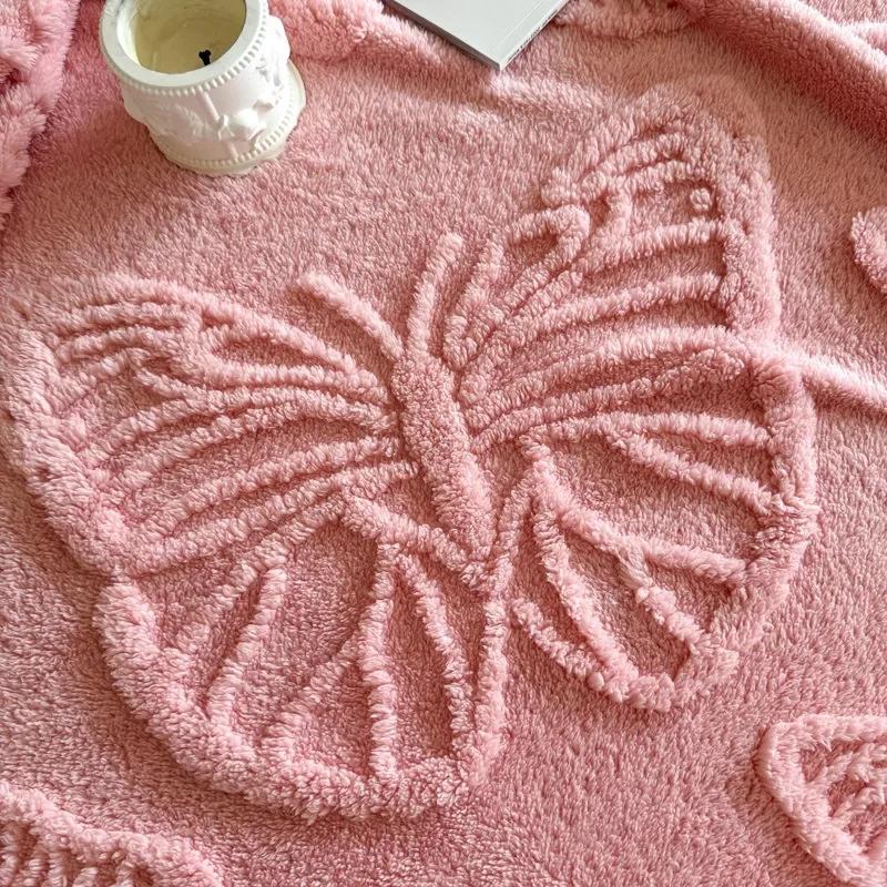 Sofa Warm Lamb Velvet Flannel Cover Soft Butterfly Blanket Bed Cover for Bedding Blanket for Home Office Air Conditioning