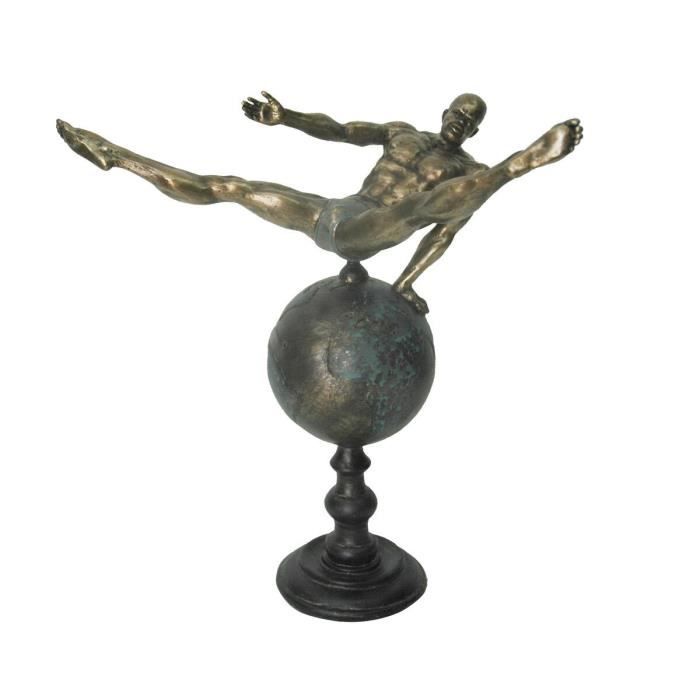 Figurine décorative - Gymnaste moderne - Résine - Doré - 29 x 16 x 33 cm