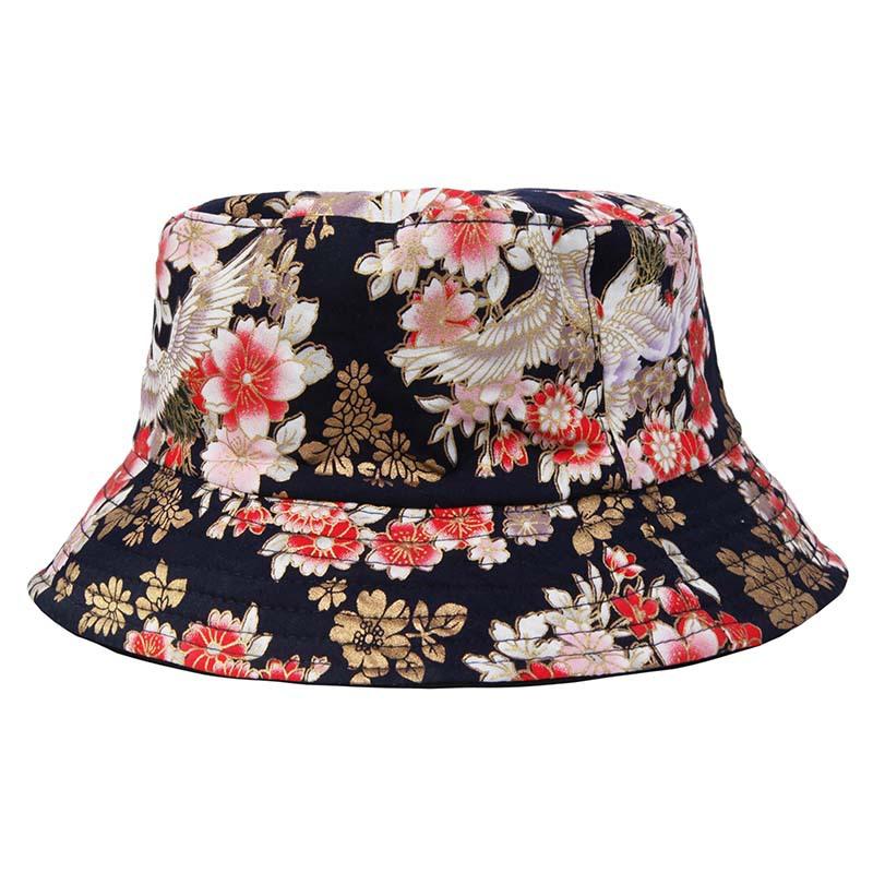 Женская летняя дышащая двусторонняя панама Складная солнцезащитная шляпа от солнца для спорта на открытом воздухе Повседневная мода с цветочным принтом пляжная солнцезащитная кепка