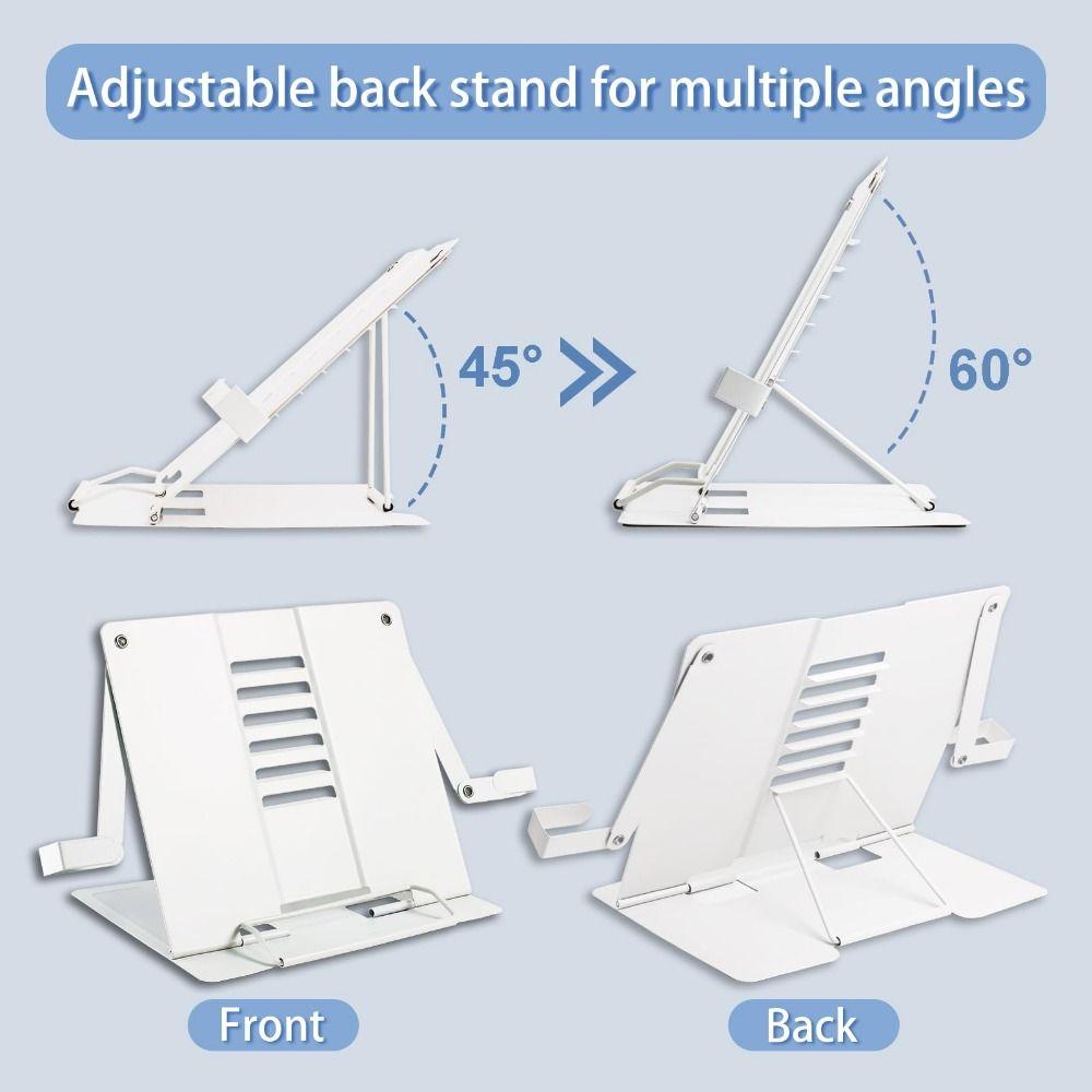 6 Adjustable Positions Desk Book Holder Heavy Duty Metal Document Holder  Reading Support