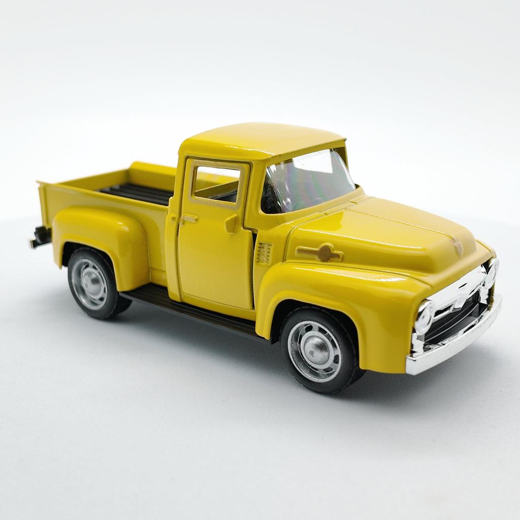 1:43 Classic Pickups Truck Simulation Car Model Alloy Pull Back Diecast Vehicle For Boys Children Christmas Decoration Toy