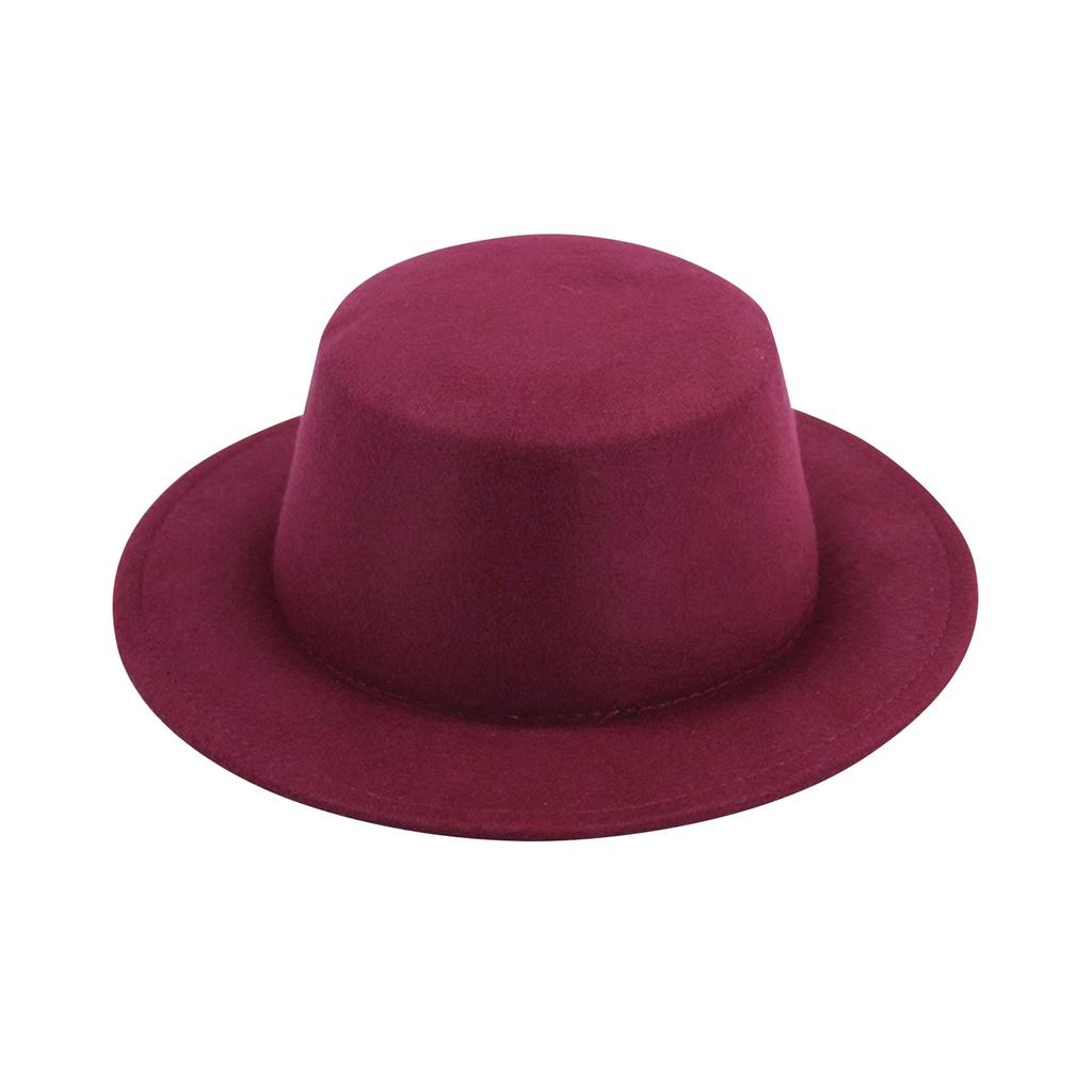 И зимняя однотонная универсальная винтажная шерстяная шляпа-цилиндр, окружность головы 56-58