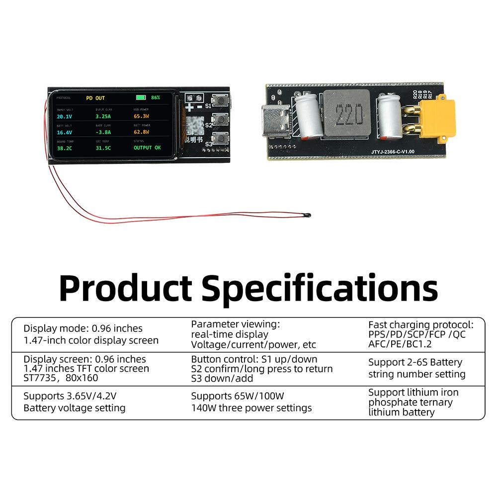 2‑6S 140W Bidirectional Fast Charging Module Power Bank Mainboard Multi‑Protection For Lithium Battery DIY Energy Storage