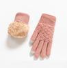 Double-Layer Thickened Touchscreen Gloves Winter Knit Wool Warm Windproof Thermal Gloves for Men Women Outdoor Cycling